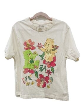 Care Bears Graphic T-Shirt with Bear and Floral Print | S